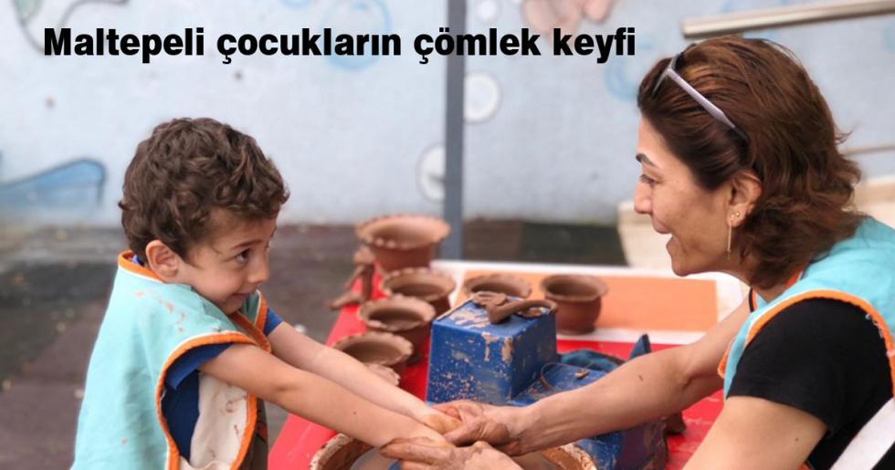 Maltepeli çocukların çömlek keyfi