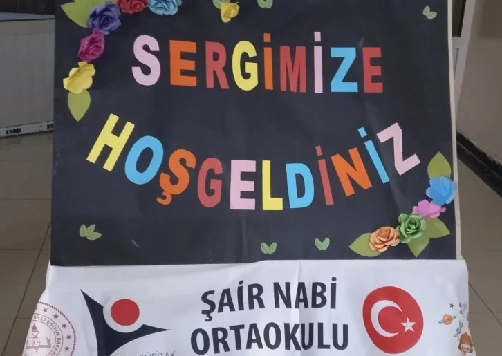 Şair Nabi Ortaokulu’ndan büyük ilgi gören sergi