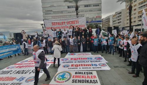 Çalışan ve emekli sendikalarından İzmir’de ortak eylem