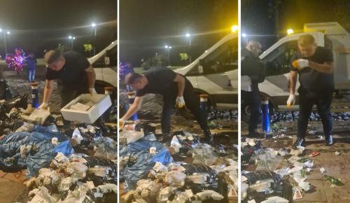 Başkan Tugay Kordon’da çöp topladı; Sendika Başkanı Ercan Gül ile tartıştı